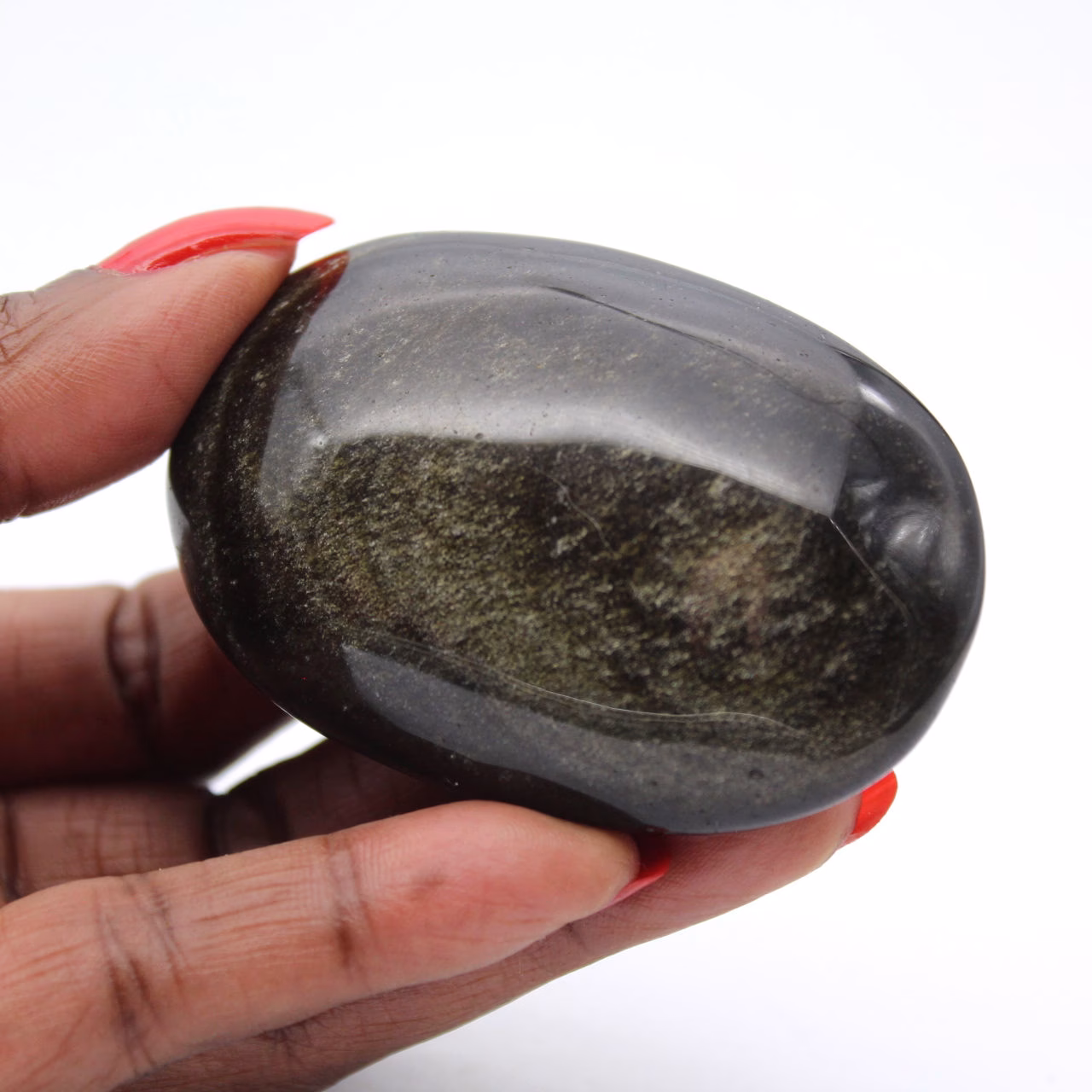 Polerad sten av gyllene mexikansk obsidian, exemplar på 70 g