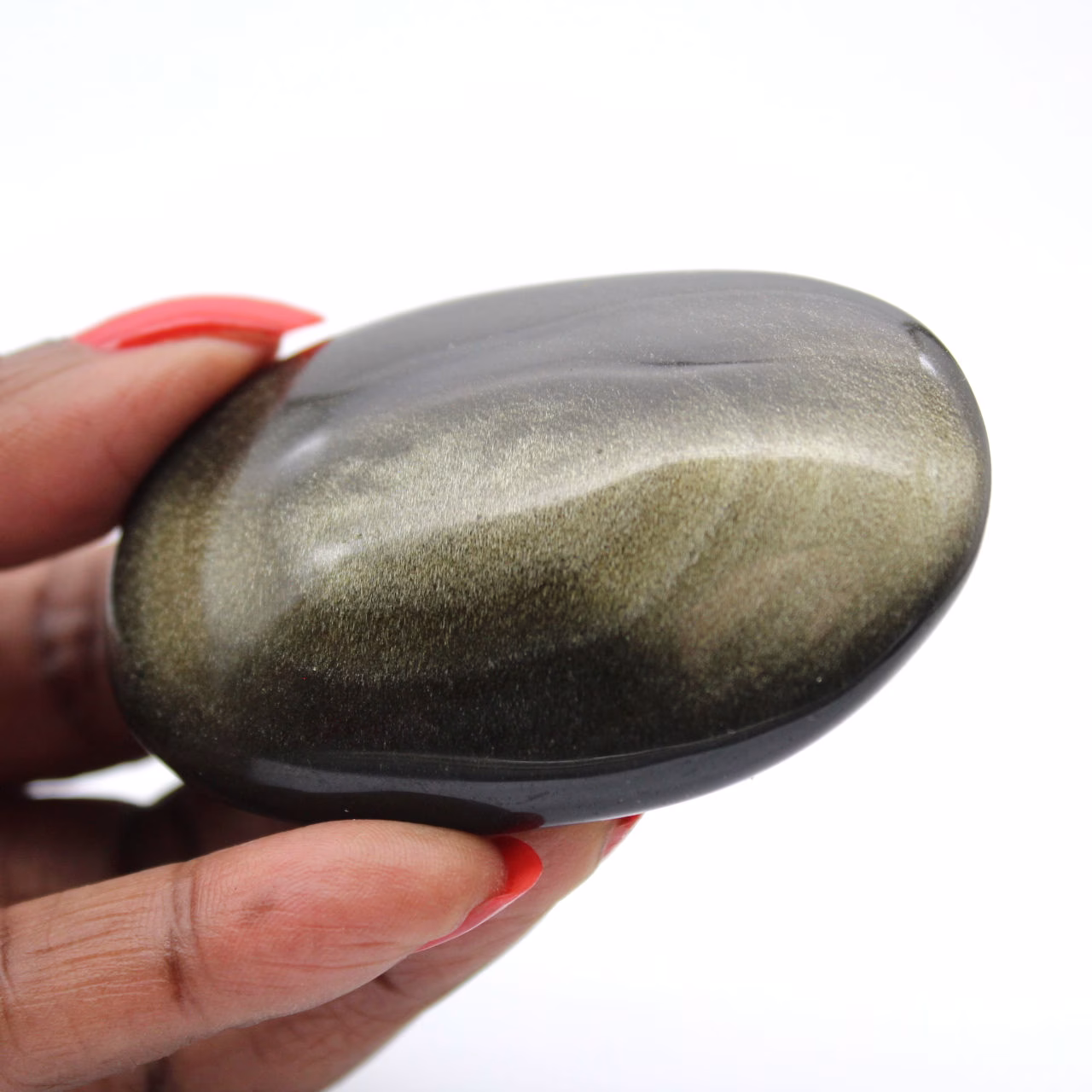 Gyllene obsidian från Mexiko i liten polerad sten på 70 g