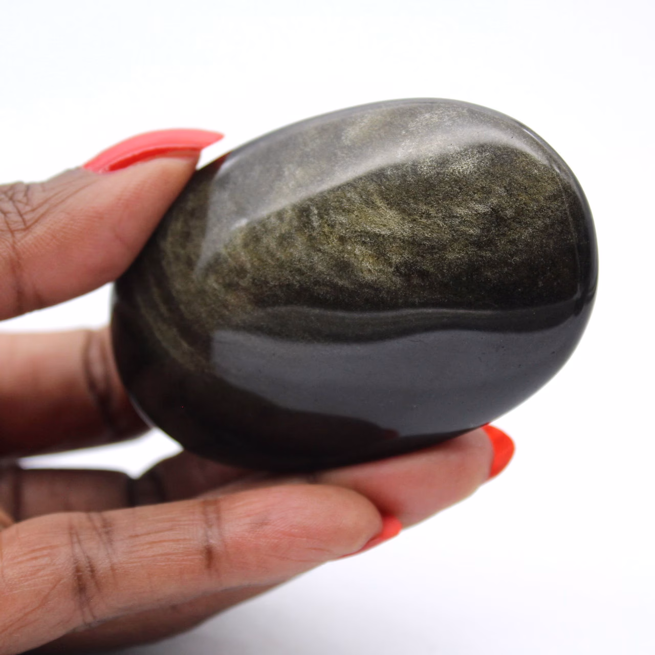 Sten av gyllene mexikansk obsidian, naturlig sten på 75 g