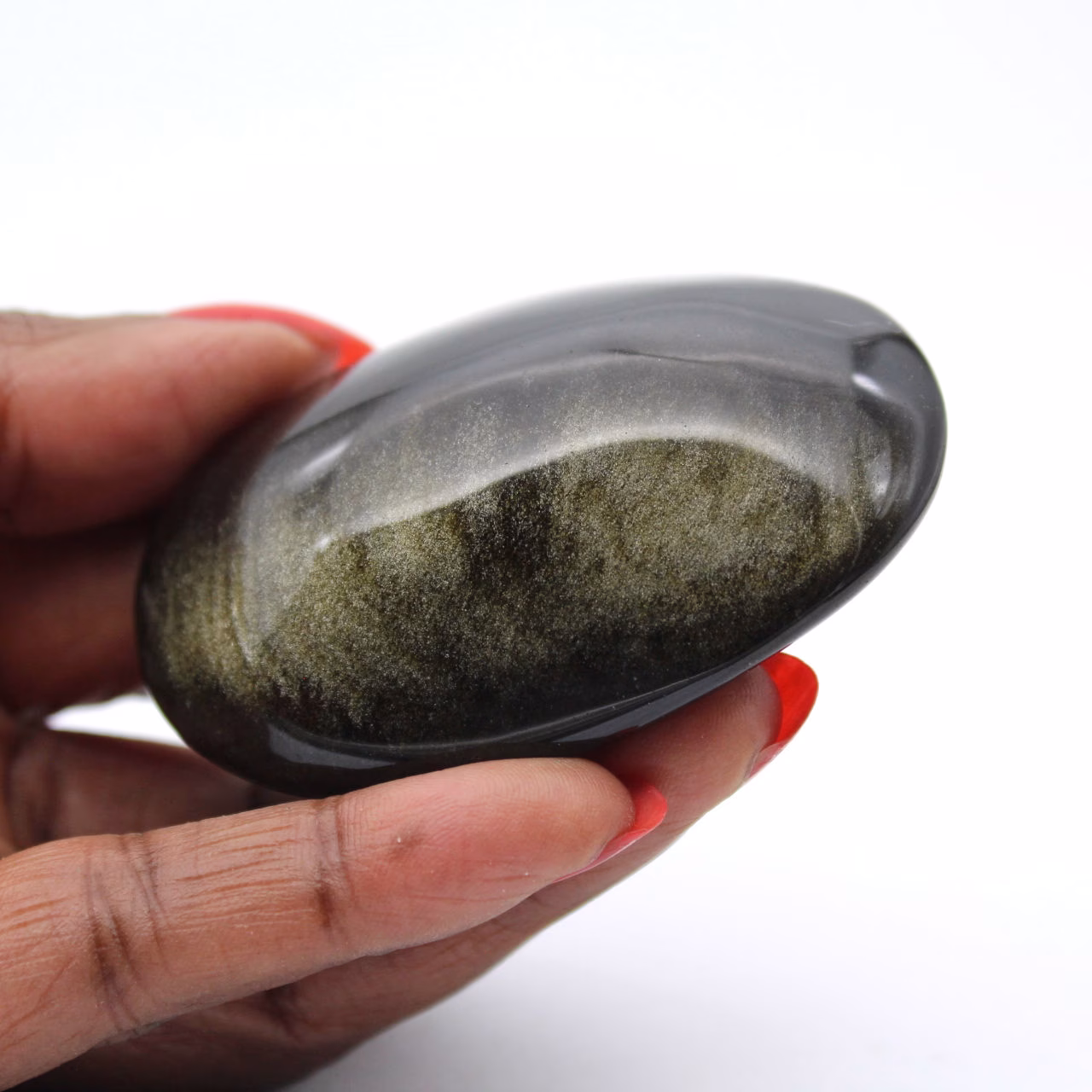 Polerad mexikansk sten av gyllene obsidian, exemplar på 75 g