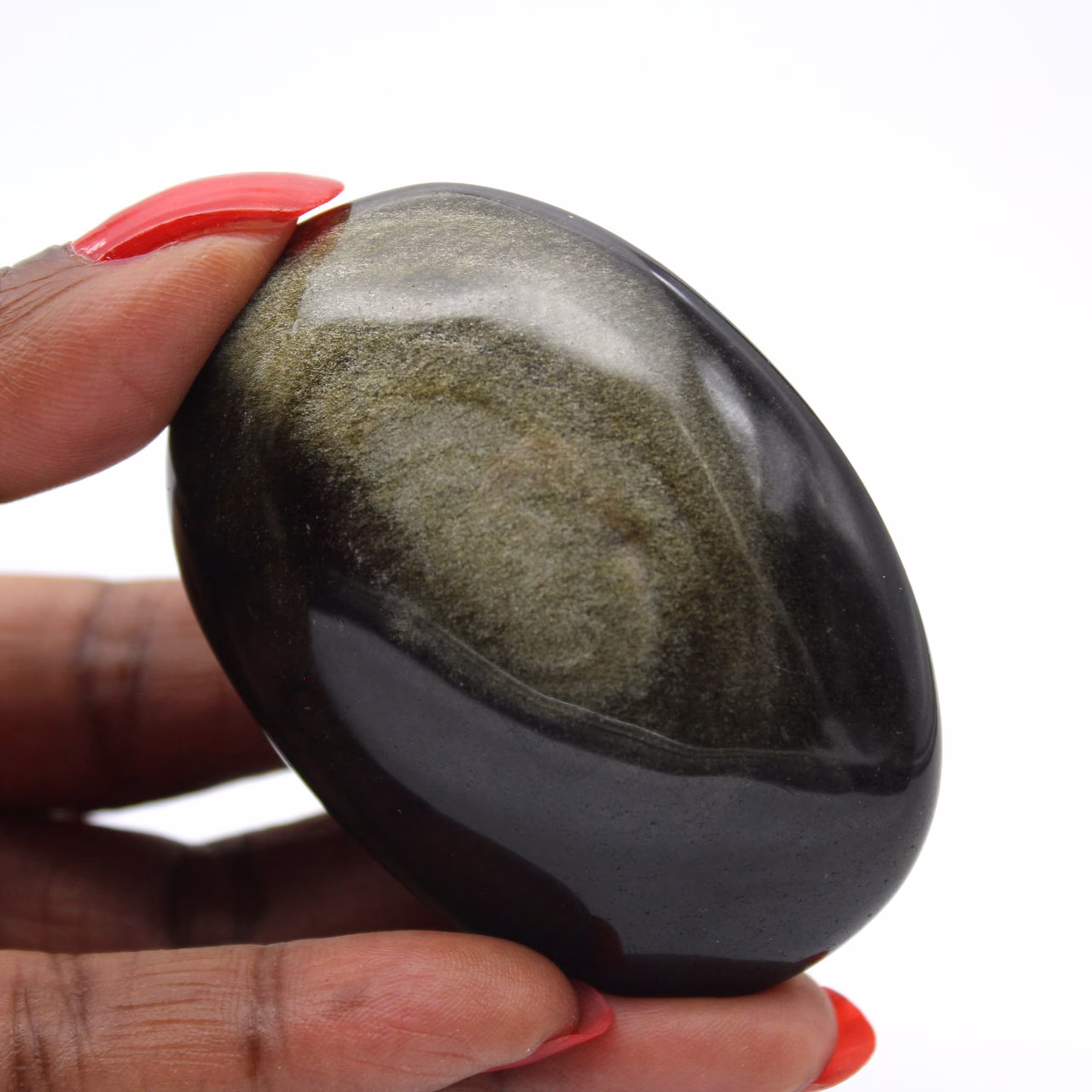 Gyllene obsidian från Mexiko som polerad sten, vikt 80 g