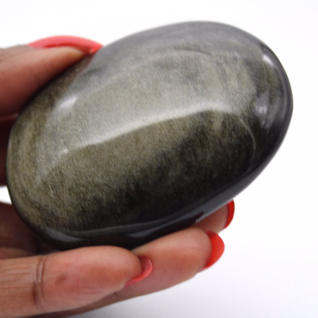 Sten av gyllene mexikansk obsidian, polerad sten på 100 g